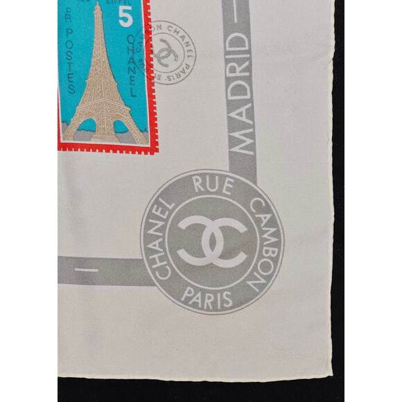 CHANEL "Stamps of the World" Silk Scarf - Picture 1 of 7